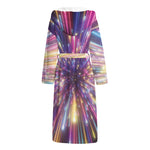 Colorful Hyperspace Print Hooded Bathrobe