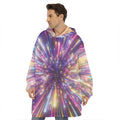 Colorful Hyperspace Print Hoodie Blanket