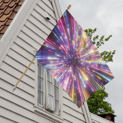 Colorful Hyperspace Print House Flag