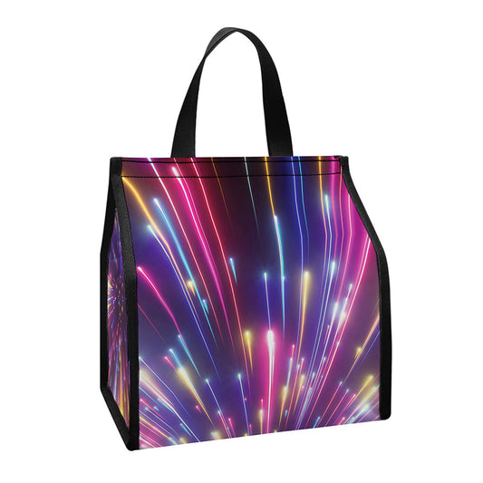 Colorful Hyperspace Print Insulated Lunch Tote