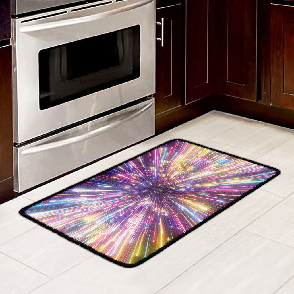 Colorful Hyperspace Print Kitchen Mat
