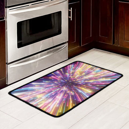 Colorful Hyperspace Print Kitchen Mat