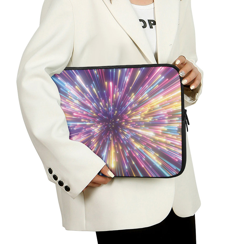 Colorful Hyperspace Print Laptop Sleeve