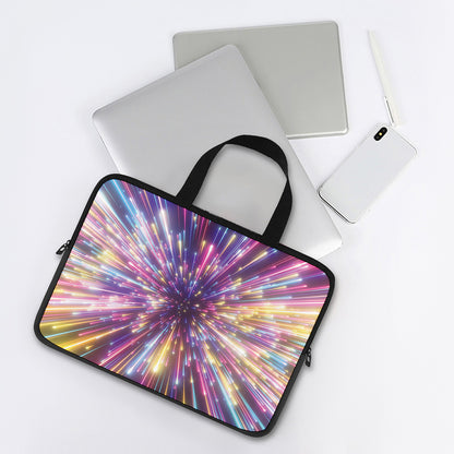 Colorful Hyperspace Print Laptop Sleeve With Handle