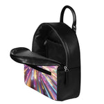 Colorful Hyperspace Print Leather Backpack