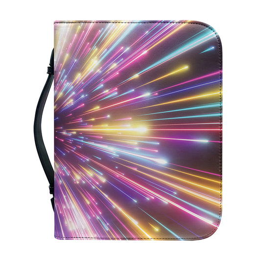 Colorful Hyperspace Print Leather Bible Cover