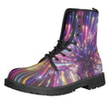 Colorful Hyperspace Print Lace-Up Boots