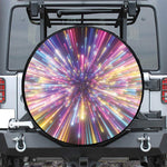 Colorful Hyperspace Print Leather Spare Tire Cover