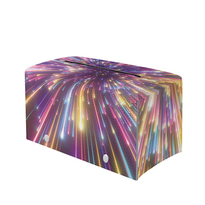Colorful Hyperspace Print Leather Tissue Box Cover