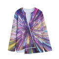 Colorful Hyperspace Print Long Sleeve Short Coat
