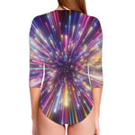 Colorful Hyperspace Print Long Sleeve Swimsuit