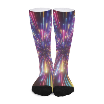 Colorful Hyperspace Print Long Socks