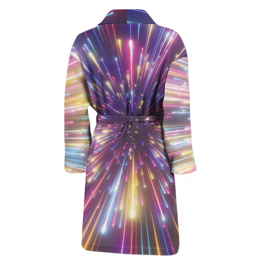 Colorful Hyperspace Print Men's Bathrobe
