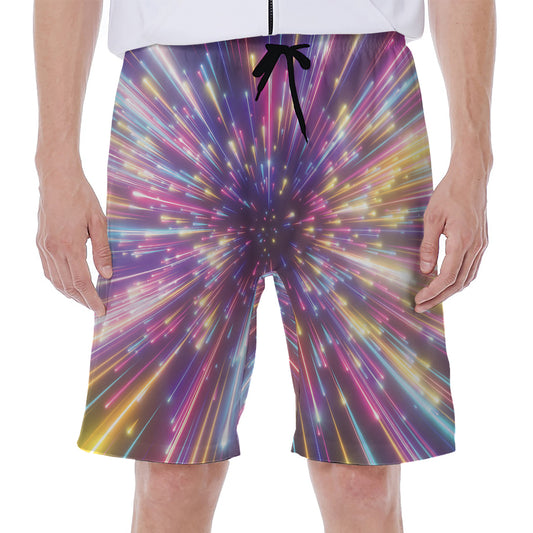 Colorful Hyperspace Print Men's Beach Shorts