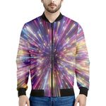 Colorful Hyperspace Print Men's Bomber Jacket