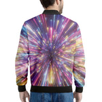Colorful Hyperspace Print Men's Bomber Jacket