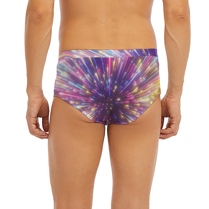 Colorful Hyperspace Print Men's Briefs