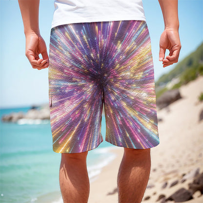 Colorful Hyperspace Print Men's Cargo Shorts