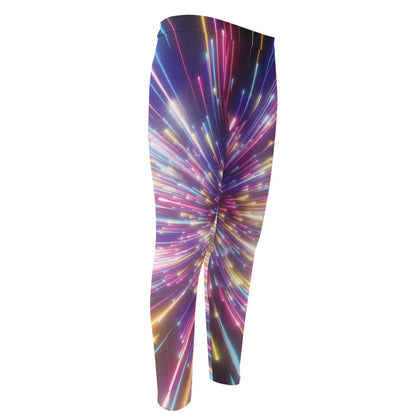 Colorful Hyperspace Print Men's Compression Pants