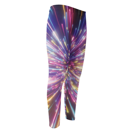 Colorful Hyperspace Print Men's Compression Pants