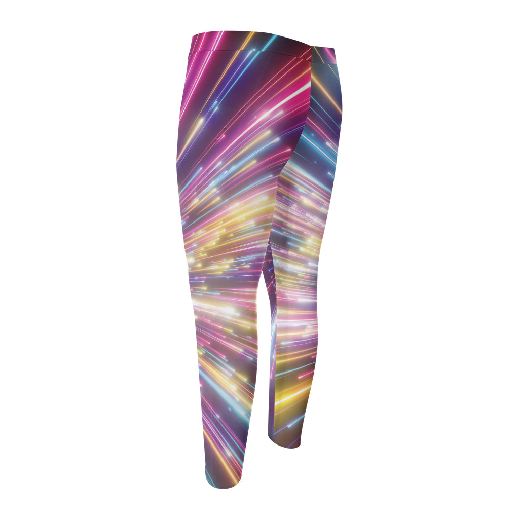 Colorful Hyperspace Print Men's Compression Pants