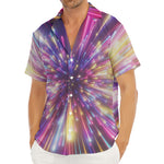 Colorful Hyperspace Print Men's Deep V-Neck Shirt
