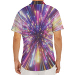 Colorful Hyperspace Print Men's Deep V-Neck Shirt