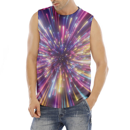 Colorful Hyperspace Print Men's Fitness Tank Top