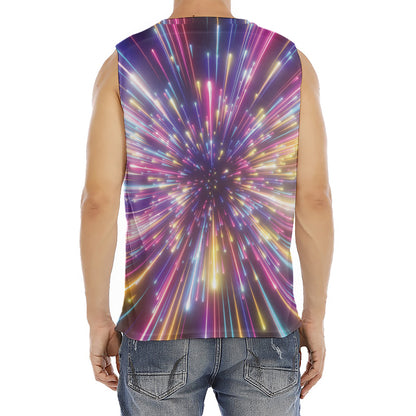 Colorful Hyperspace Print Men's Fitness Tank Top