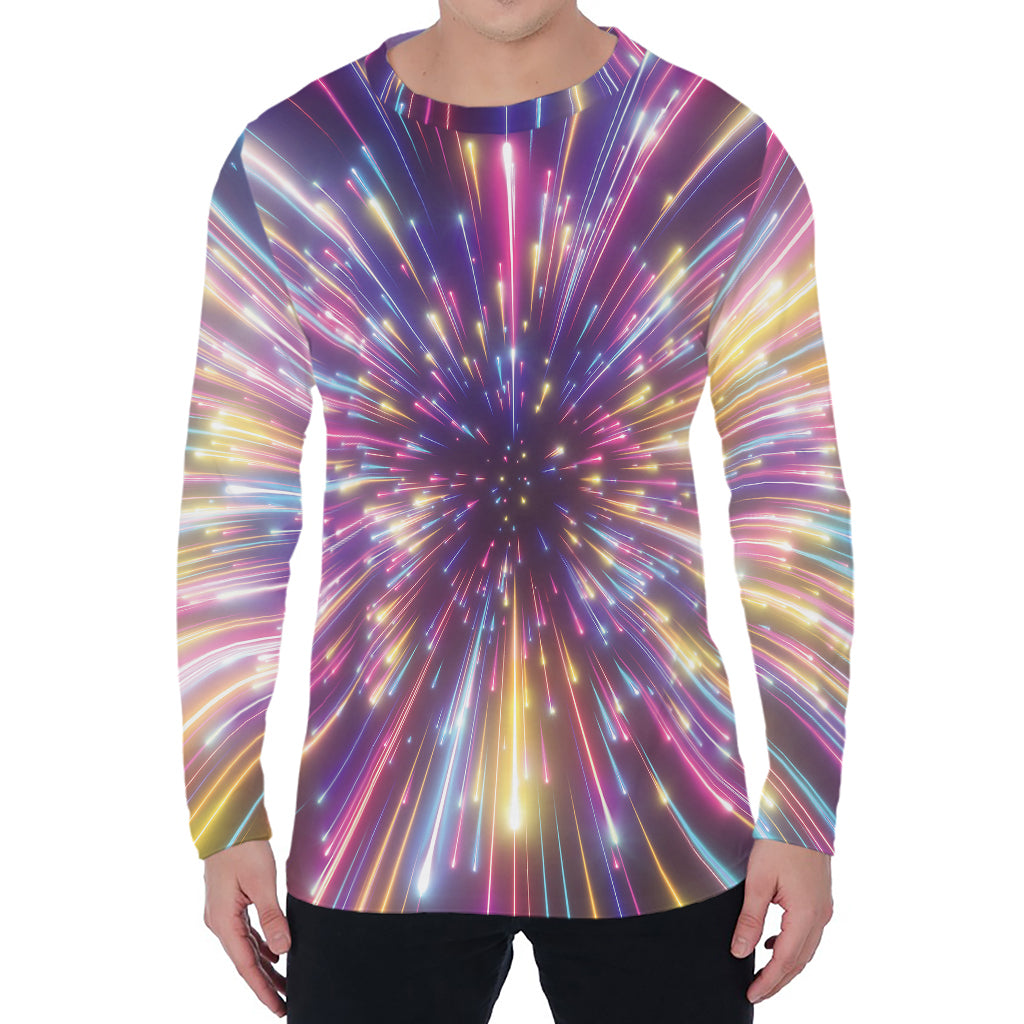Colorful Hyperspace Print Men's Long Sleeve T-Shirt