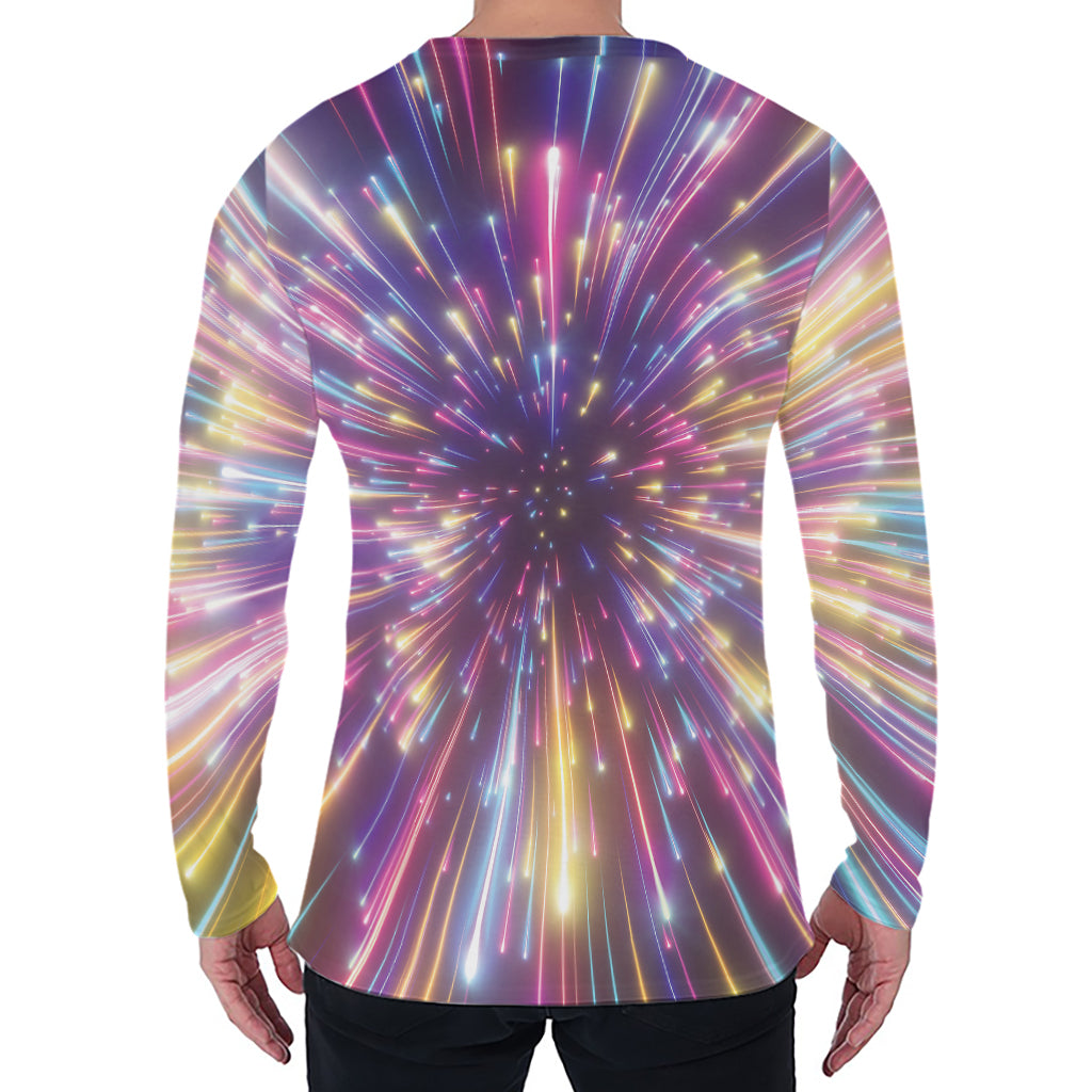 Colorful Hyperspace Print Men's Long Sleeve T-Shirt