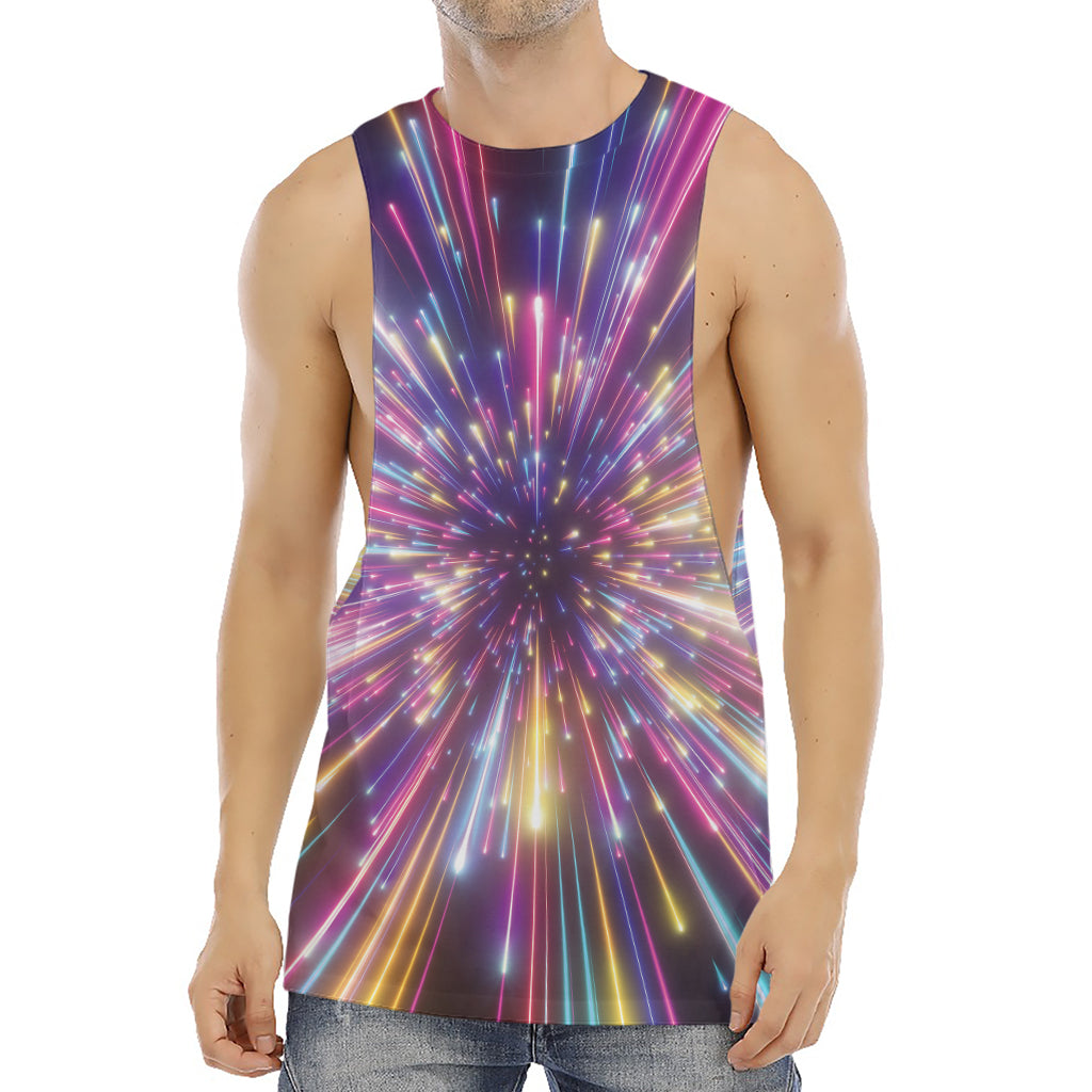 Colorful Hyperspace Print Men's Muscle Tank Top