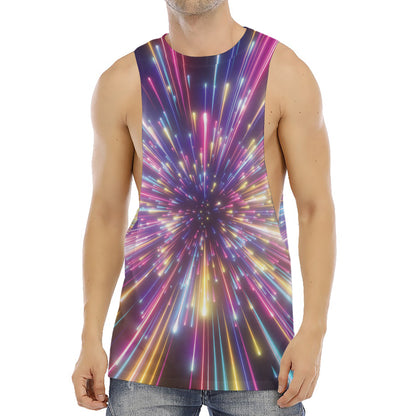 Colorful Hyperspace Print Men's Muscle Tank Top