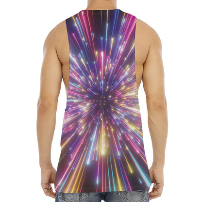 Colorful Hyperspace Print Men's Muscle Tank Top
