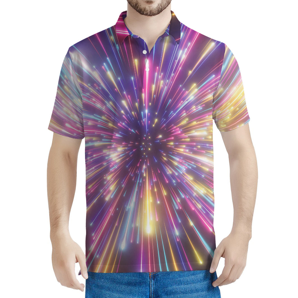 Colorful Hyperspace Print Men's Polo Shirt