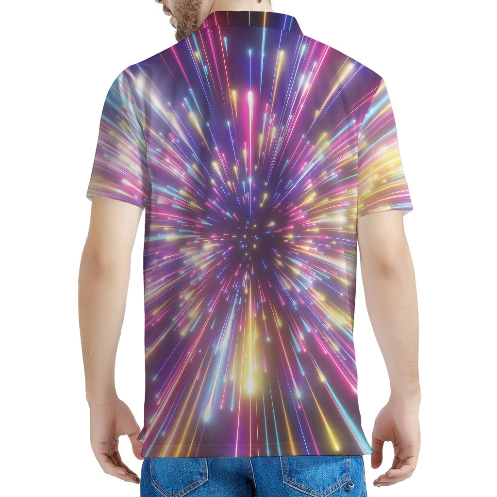 Colorful Hyperspace Print Men's Polo Shirt