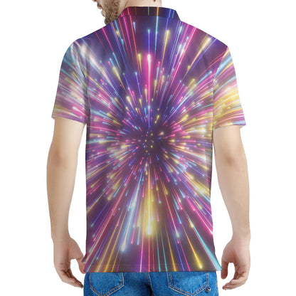Colorful Hyperspace Print Men's Polo Shirt