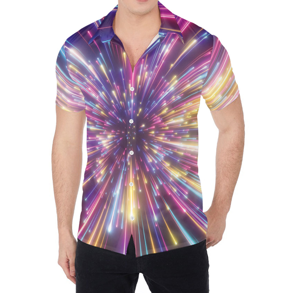 Colorful Hyperspace Print Men's Shirt