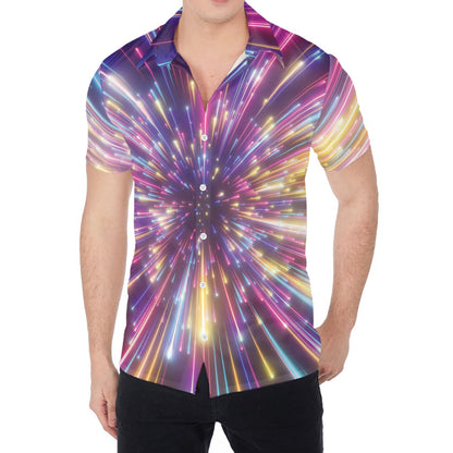 Colorful Hyperspace Print Men's Shirt