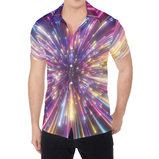 Colorful Hyperspace Print Men's Shirt