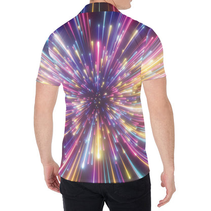 Colorful Hyperspace Print Men's Shirt
