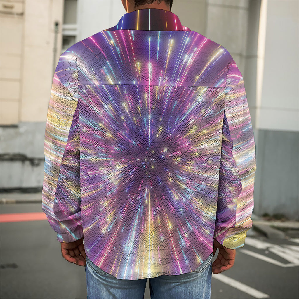 Colorful Hyperspace Print Men's Shirt Jacket