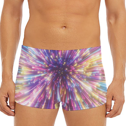 Colorful Hyperspace Print Men's Short Boxer Briefs