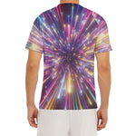 Colorful Hyperspace Print Men's Short Sleeve Rash Guard