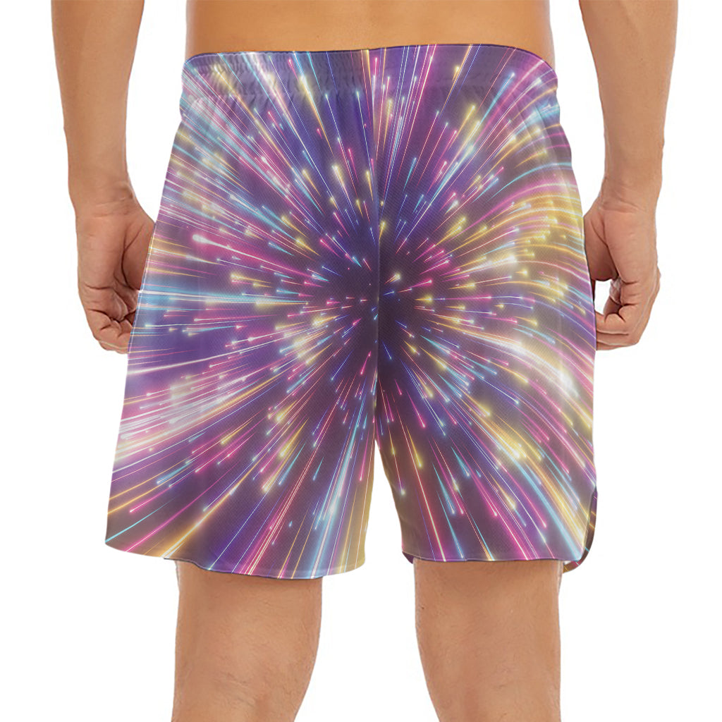 Colorful Hyperspace Print Men's Split Running Shorts