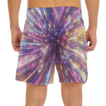 Colorful Hyperspace Print Men's Split Running Shorts