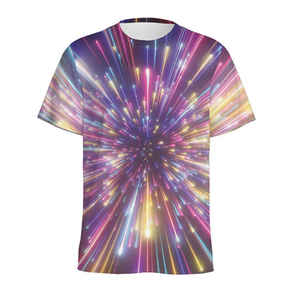 Colorful Hyperspace Print Men's Sports T-Shirt