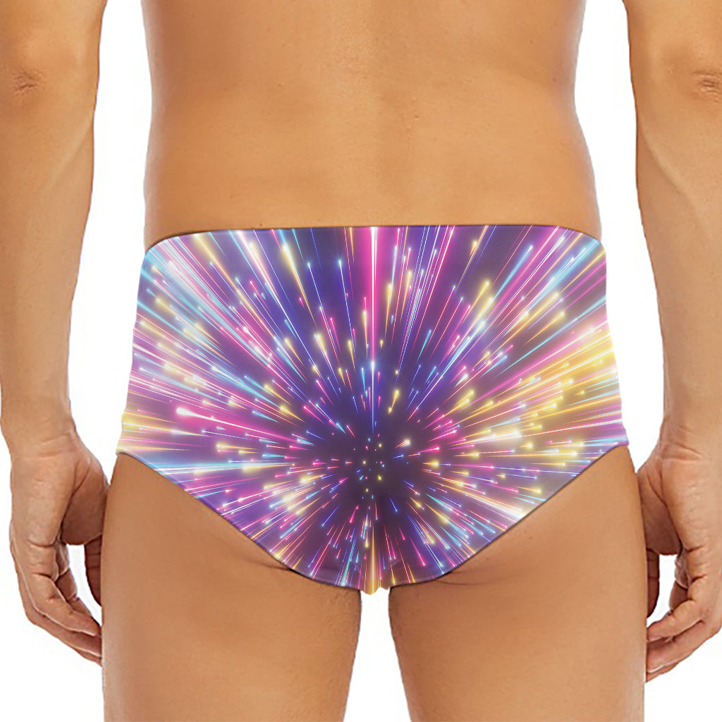 Colorful Hyperspace Print Men's Triangle Swim Briefs
