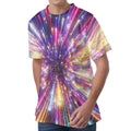 Colorful Hyperspace Print Men's Velvet T-Shirt
