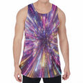 Colorful Hyperspace Print Men's Velvet Tank Top